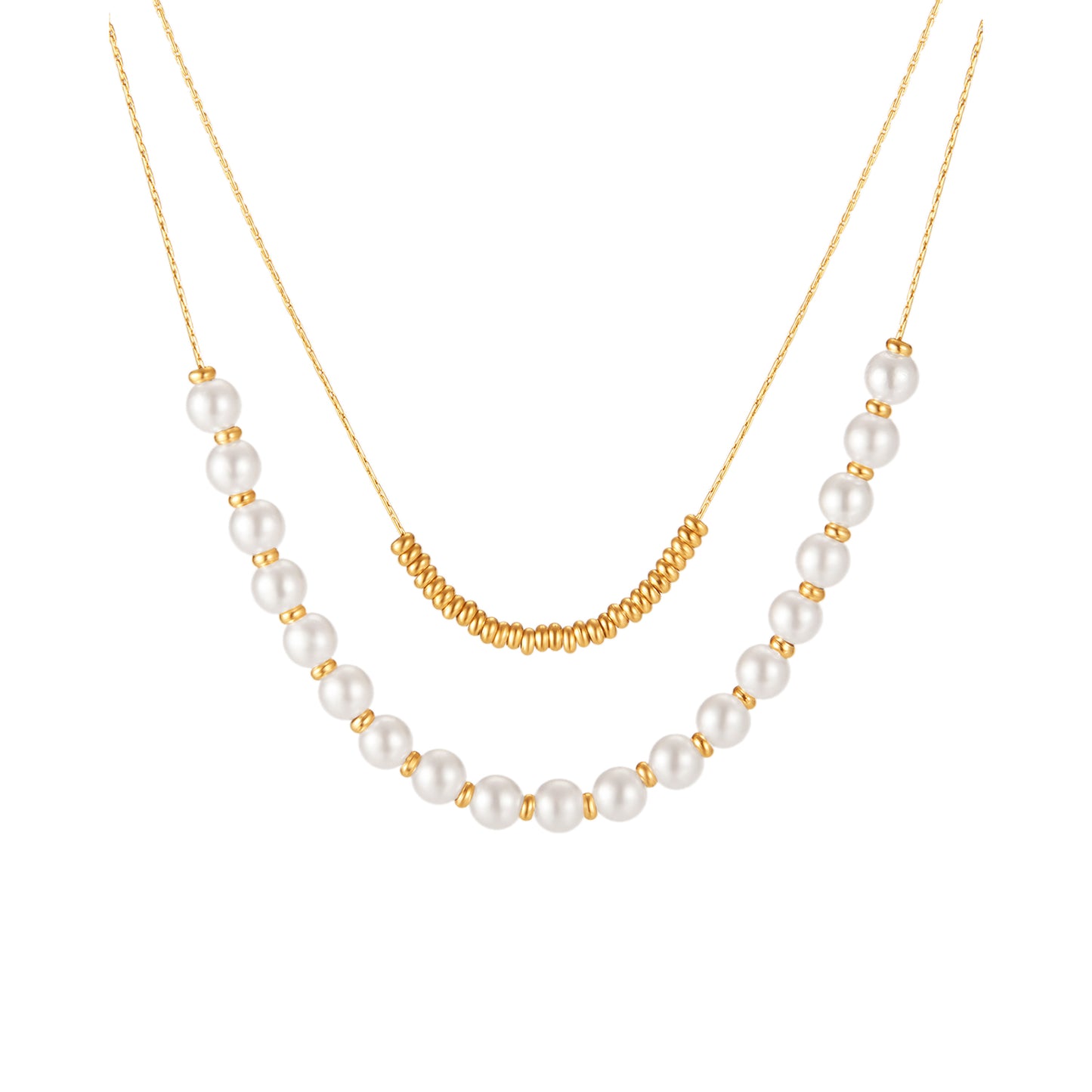 Double Necklace with Pearls